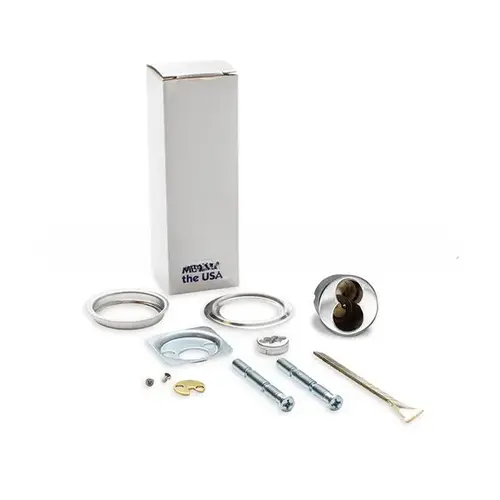 Convertible Mortise and Rim LFIC Cylinder Housing for Schlage LFIC Core with Complete Mortise Cam and Rim Cylinder Tailpiece Pack Bright Chrome Finish