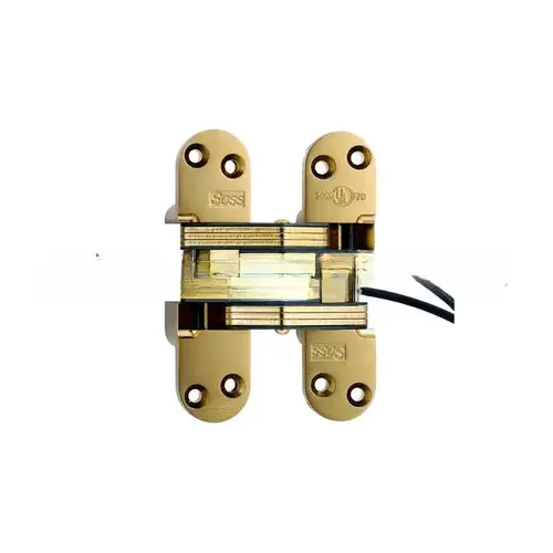 1-3/8" x 5-1/2" 20 Minute Fire Rated Power Transfer Heavy Duty Invisible Hinge for 2" Doors Satin Brass Finish