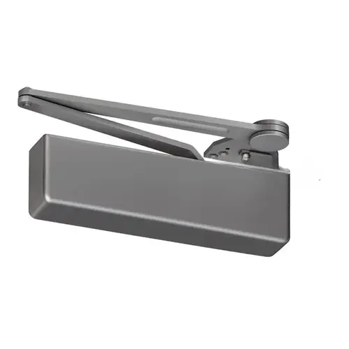 Heavy Duty Surface Mount Door Closer with Full Cover and Dead Stop Arm Aluminum Finish Heavy Duty Surface Mount Door Closer with Full Cover and Dead Stop Arm Aluminum Finish