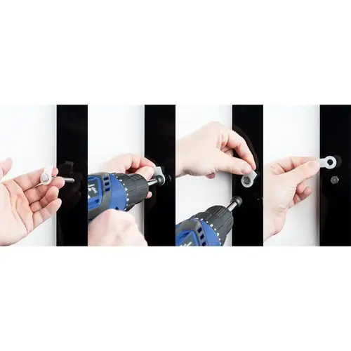 NOMARR 1-5/8" Red PVC Peel and Stick Cover Cap, - 50/Bag