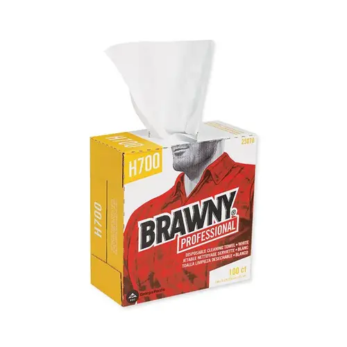 Brawny 9-3/32" x 16-1/2" Professional Medium Weight Disposable Cleaning Towel (100/Box) Brawny 9-3/32" x 16-1/2" Professional Medium Weight Disposable Cleaning Towel (100/Box)