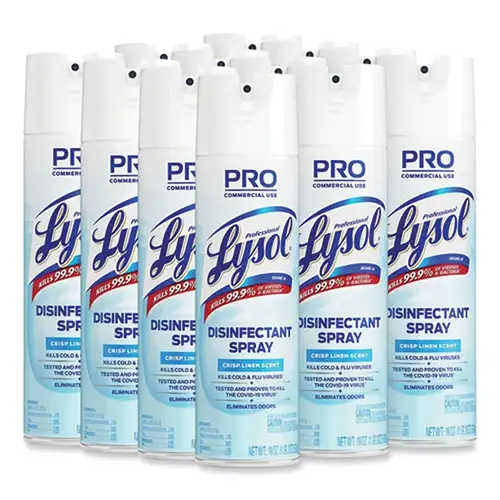 Lysol Professional Crisp Linen Scent Disinfectant Spray, 19 oz Aerosol Spray (12/Box) Lysol Professional Crisp Linen Scent Disinfectant Spray, 19 oz Aerosol Spray (12/Box)