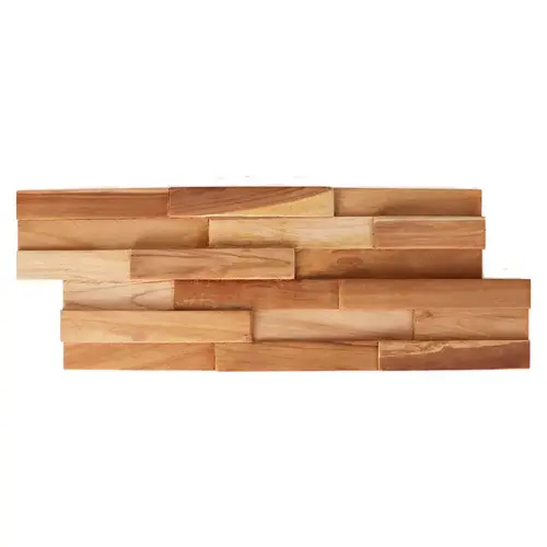 Native 3D Teak Wood Wall Panel, 3/4" Thick 7" x 21-1/4" (12/Pack) Native 3D Teak Wood Wall Panel, 3/4" Thick 7" x 21-1/4" (12/Pack)