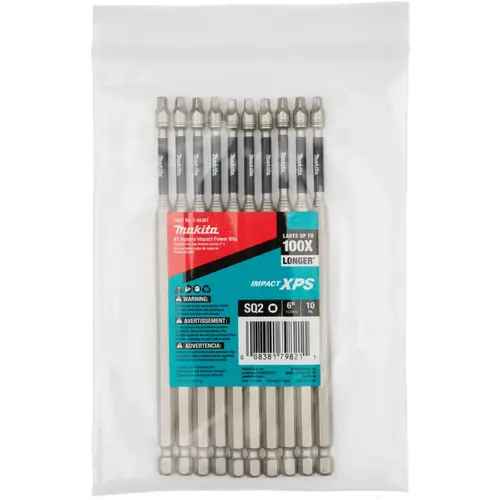 Makita #2 x 6" Impact XPS Square Drive Power Bit (10/Pack) Makita #2 x 6" Impact XPS Square Drive Power Bit (10/Pack)