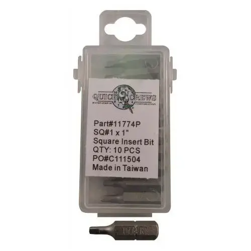 #1 x 1" Square Drive Insert Bit (10/Box)