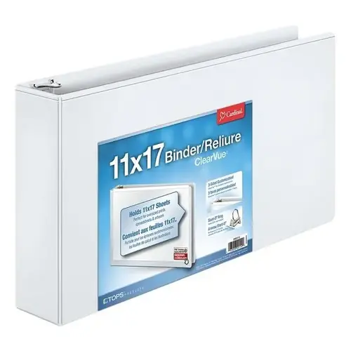 Tabloid Clearvue White 3" Slant D-Ring Recycled Binder