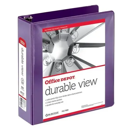 Purple Durable View 3" Round Ring Binder Purple Durable View 3" Round Ring Binder