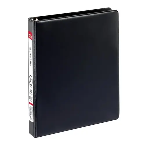 Black 1" Round Ring Non-Stick Binder