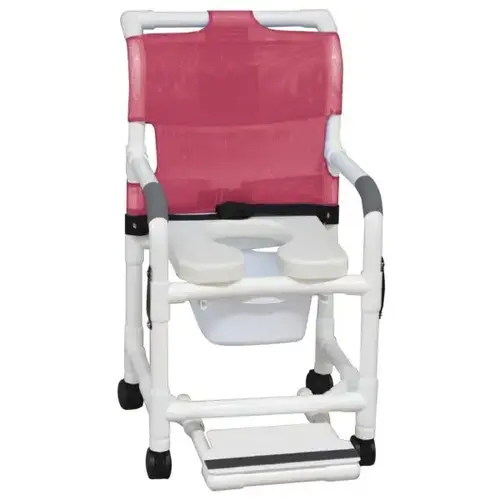 Standard Shower Chair With Pail Slideout Footrest And Safety Belt Mauve