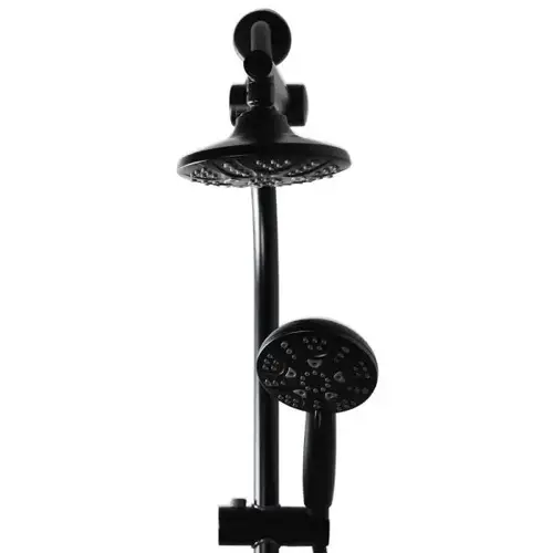 No-Drill Conversion Slide Bar With Hand Shower - Head In Matte Black No-Drill Conversion Slide Bar With Hand Shower - Head In Matte Black