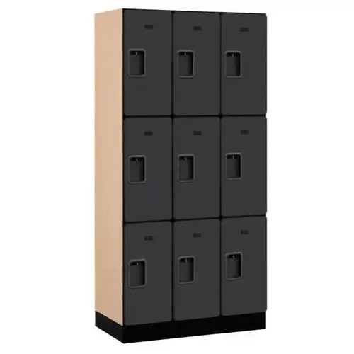 Black 12 Inch Wide Designer Wood Locker 6 Feet X 18 Inches