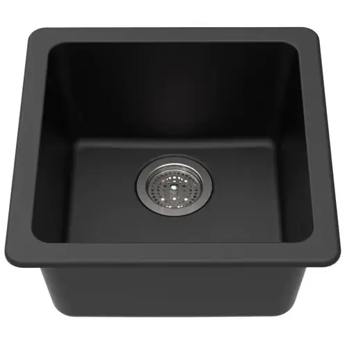 17" Dual Mount Granite Composite Bar Sink In Black 17" Dual Mount Granite Composite Bar Sink In Black