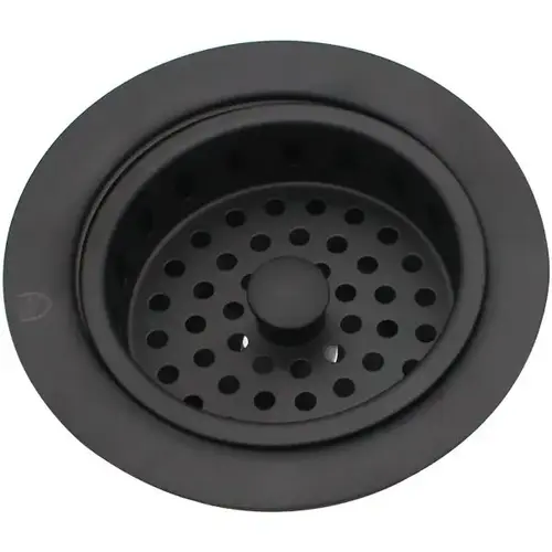3-1/2" Post Style Kitchen Basket Strainer In Matte Black 3-1/2" Post Style Kitchen Basket Strainer In Matte Black