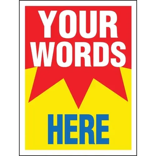 Coroplast Semi-Custom Vertical Burst Amenity Sign, Red, 18 X 24 Coroplast Semi-Custom Vertical Burst Amenity Sign, Red, 18 X 24