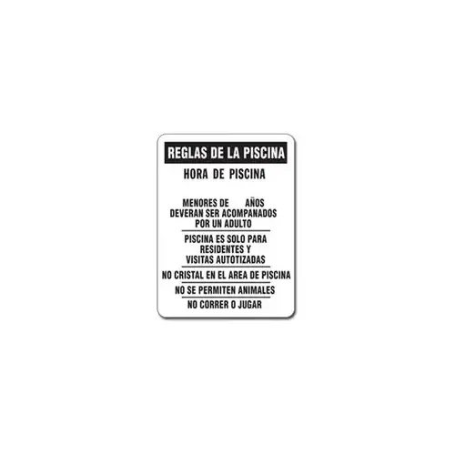 Semi-Custom Spanish Pool Rules Sign, Non-Reflective, 18 X 24 Semi-Custom Spanish Pool Rules Sign, Non-Reflective, 18 X 24