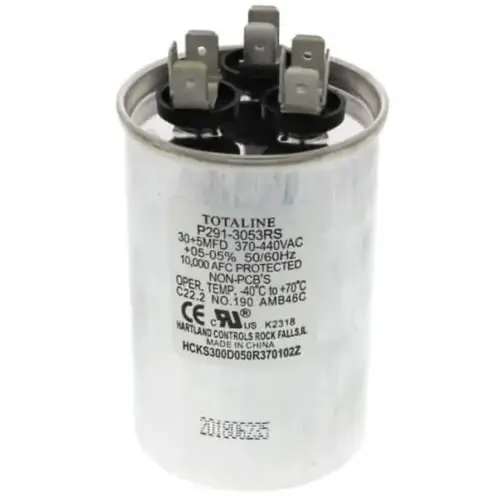 370 Volt 30/5 Mfd Round Oem 1.5 Ton Run Capacitor