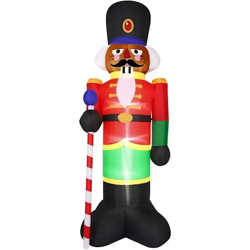 10 ft Pre-Lit Inflatable African American Nutcracker