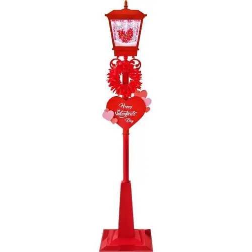 70" Musical Snowy Valentine'S Day Street Lamp Lantern