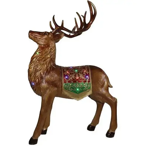5 ft Standing Reindeer With Metallic Finish With LED Lights