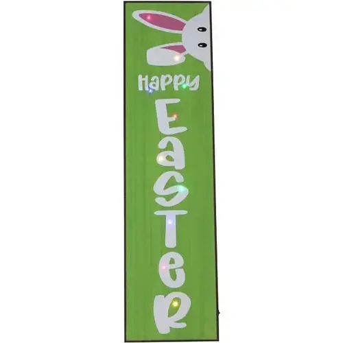 45" Happy Easter Porch Sign With LED Lights, Green 45" Happy Easter Porch Sign With LED Lights, Green