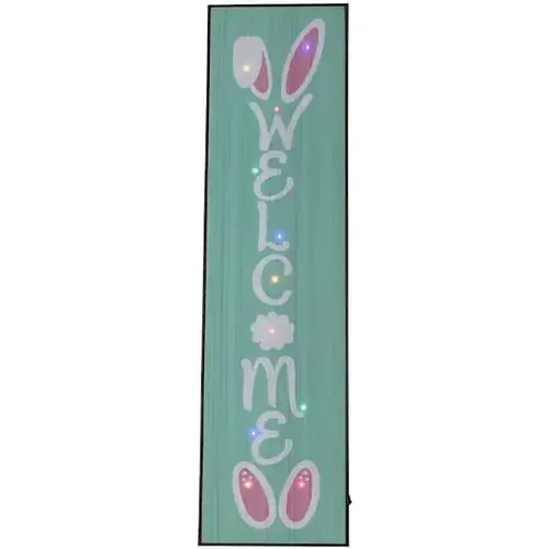 45" Easter Welcome Sign With Bunny Ears And LED Lights 45" Easter Welcome Sign With Bunny Ears And LED Lights