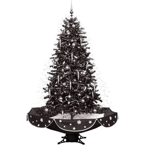 Let It Snow 75" Musical Christmas Tree With Black Umbrella Base