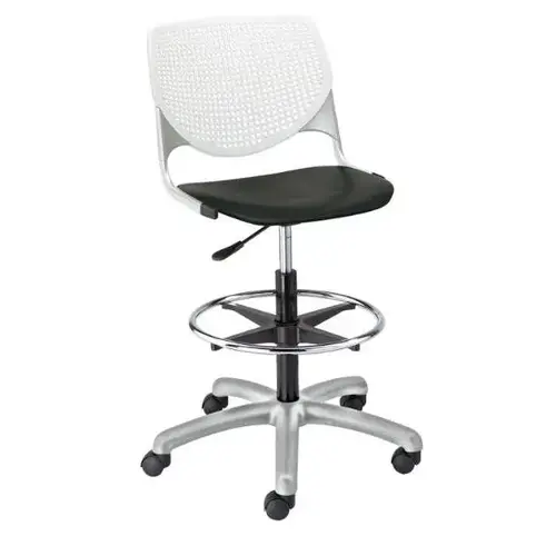 Kool Drafting Stool, White Back, Black Seat Kool Drafting Stool, White Back, Black Seat