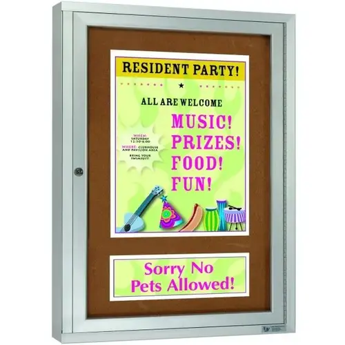 Enclosed Single Door Outdoor Bulletin Board, Lighted, 24 X 36" Enclosed Single Door Outdoor Bulletin Board, Lighted, 24 X 36"