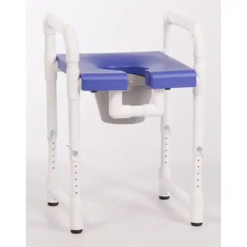 300 Lbs Toilet Safety Frame With Blow Molded Seat And Pail, Blue