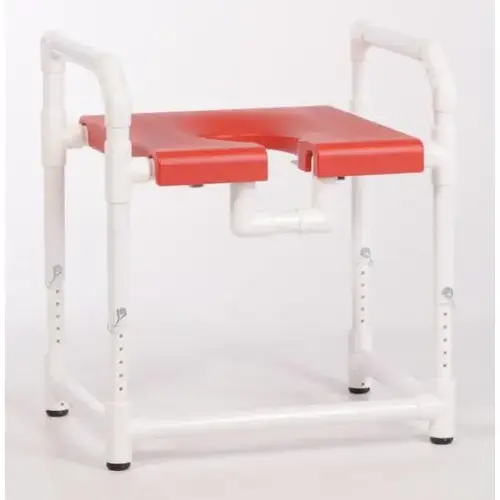 400 Lbs Toilet Safety Frame With Blow Molded Seat, Red 400 Lbs Toilet Safety Frame With Blow Molded Seat, Red