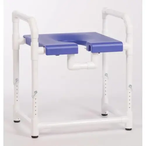 400 Lbs Toilet Safety Frame With Blow Molded Seat, Blue