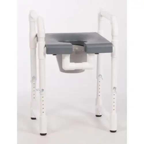 300 Lbs Toilet Safety Frame With Blow Molded Seat And Pail, Gray