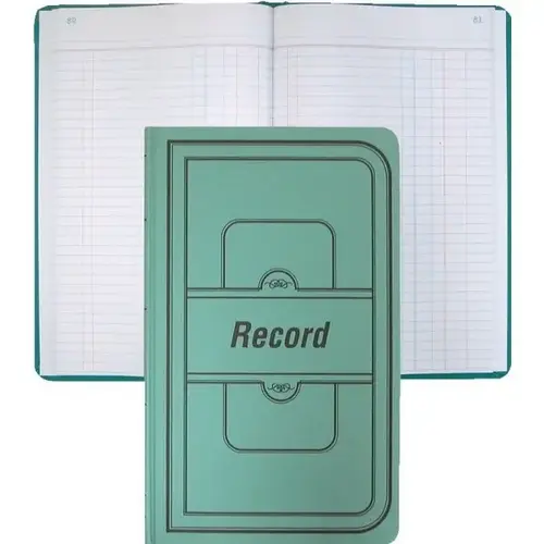 30% Recycled Hardbound Columnar Record Book, Green