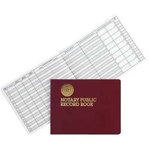 Notary Public Record Book, Sewn Pages With Thumb Print Area, 10.50" X 8.25"