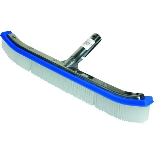 18 In Curved Back Pool Wall Brush W/ 1.5 In Stainless Steel And Nylon Bristles 18 In Curved Back Pool Wall Brush W/ 1.5 In Stainless Steel And Nylon Bristles