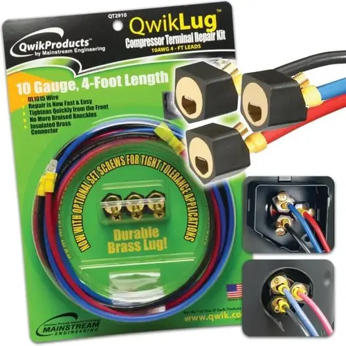Three Terminal Repair Lugs/Bags 10awg - 4 Foot Leads With Spades