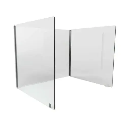 Desktop Personal Protection Screen, Clear Thermoplastic, 3-Sided, 24d Desktop Personal Protection Screen, Clear Thermoplastic, 3-Sided, 24d