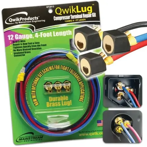 Three Terminal Repair Lugs/Bags 12awg - 4 Foot Leads With Spades