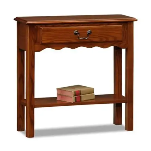One Drawer Wave Hall Console Table With Shelf,medium Oak