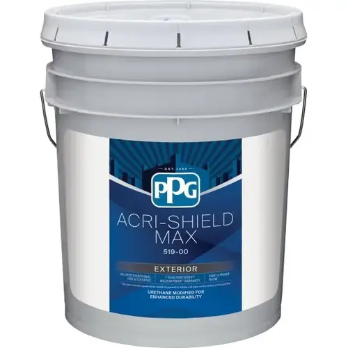 Acri-Shield Max Eggshell Paint, White Pastel, 5 Gal Acri-Shield Max Eggshell Paint, White Pastel, 5 Gal