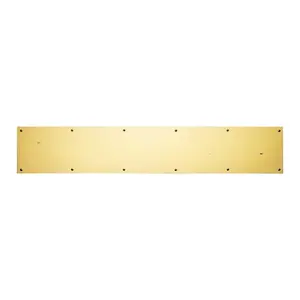 IVES 8400 US3 4x34 B-CS Kick Plate Beveled Edges Countersunk Holes, Bright Brass Finish