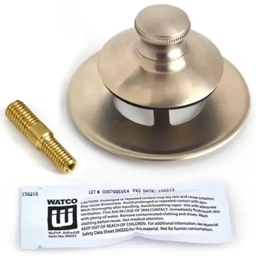 Universal Nufit Push Pull Stopper, Silicone, Combo Pin, Brushed Nickel Universal Nufit Push Pull Stopper, Silicone, Combo Pin, Brushed Nickel