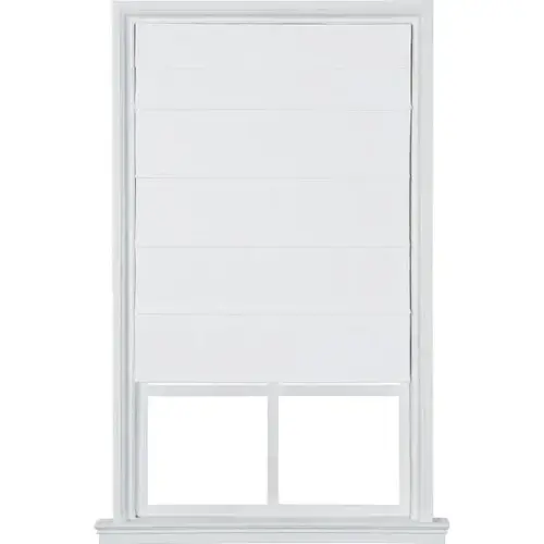Cordless Cotton Duck Thermal Roman Shade 27" X 64" White Cordless Cotton Duck Thermal Roman Shade 27" X 64" White