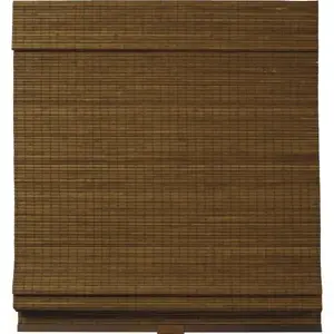 Home Basics WS-060823-13-27 Cordless Natural Woven Bamboo Roman Shade 27" X 64" Zig Zag