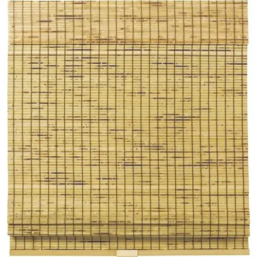 Cordless Natural Woven Bamboo Roman Shade 33" X 64" Burnout