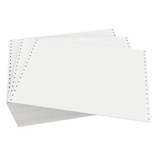 White Standard Perforation Continuous Form Paper 12" X 8-1/2"