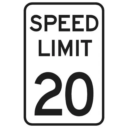 Speed Limit 20 Sign, Reflective, 12 X 18 Speed Limit 20 Sign, Reflective, 12 X 18