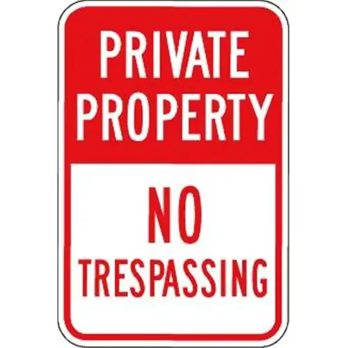 No Trespassing Sign, Red Non-Reflective, 12 X 18 No Trespassing Sign, Red Non-Reflective, 12 X 18