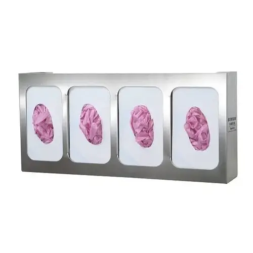 Glove Box Dispenser - Quad - Divided Stainless Steel