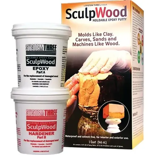 Sculpwood Putty 2 Part Epoxy 16 Oz Resin And 16 Oz Hardener Sculpwood Putty 2 Part Epoxy 16 Oz Resin And 16 Oz Hardener